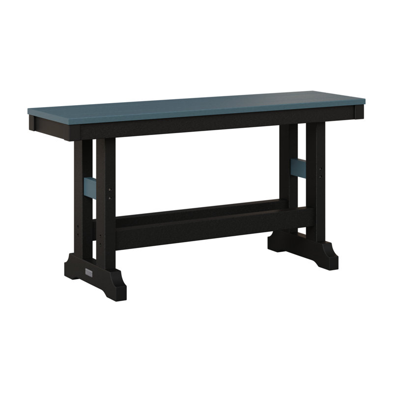 Garden Classic Outdoor Bench, Slate/Black, 18" H x 12.5" W x 44" D
