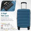 Valise de transport rigide en ABS 20 po, valise de voyage extensible durable avec roulettes pivotantes, verrou TSA