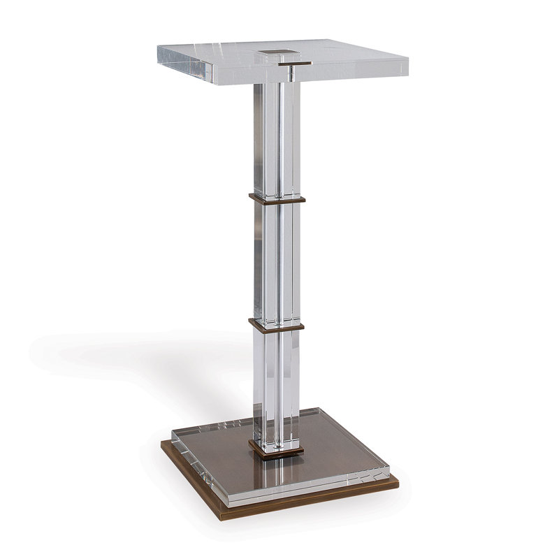 Table en laiton / cristal Blake, Laiton vieilli