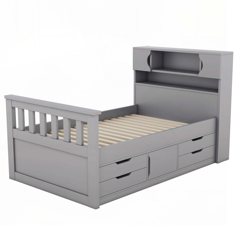 Ignacy Bookcase Bed, Antique Gray