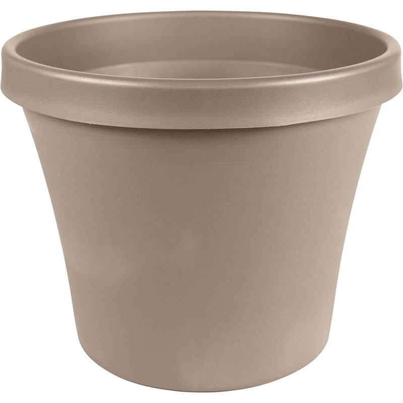 Terra Traditional Plastic Indoor/Outdoor Pot Planter, Pebble Stone, 14.25" H x 17.25" W x 11.75" D