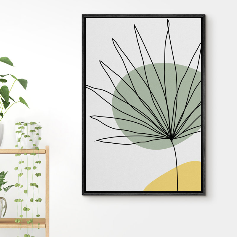 «Minimal Botanical Floater Frame», impression sur toile, H 24 po x l 16 po x P 1,5 po, Cadre noir