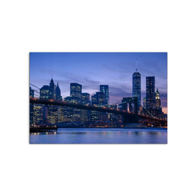 Manhattan City View by Wei Pan 53×80 cm MetalArt Materic Aluminum Satin Effect, Frameless Panel, Lightweight Ready to Hang