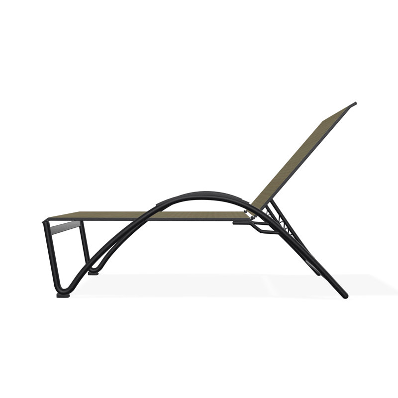 Chaise longue empilable Helios Contract Sling, Pierre Elevation, Noir