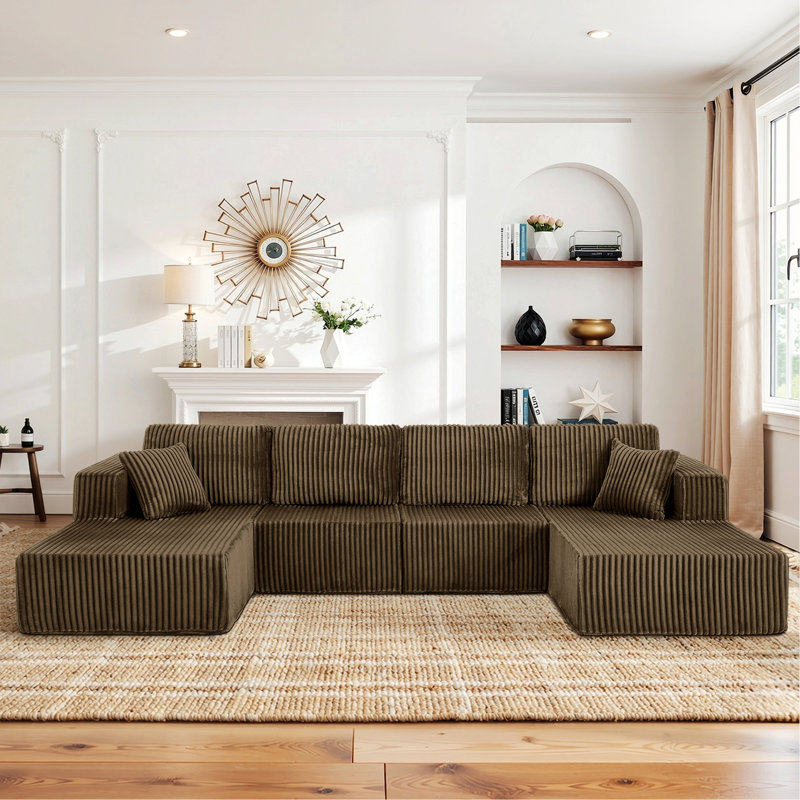 Canapé modulaire en U, Brun