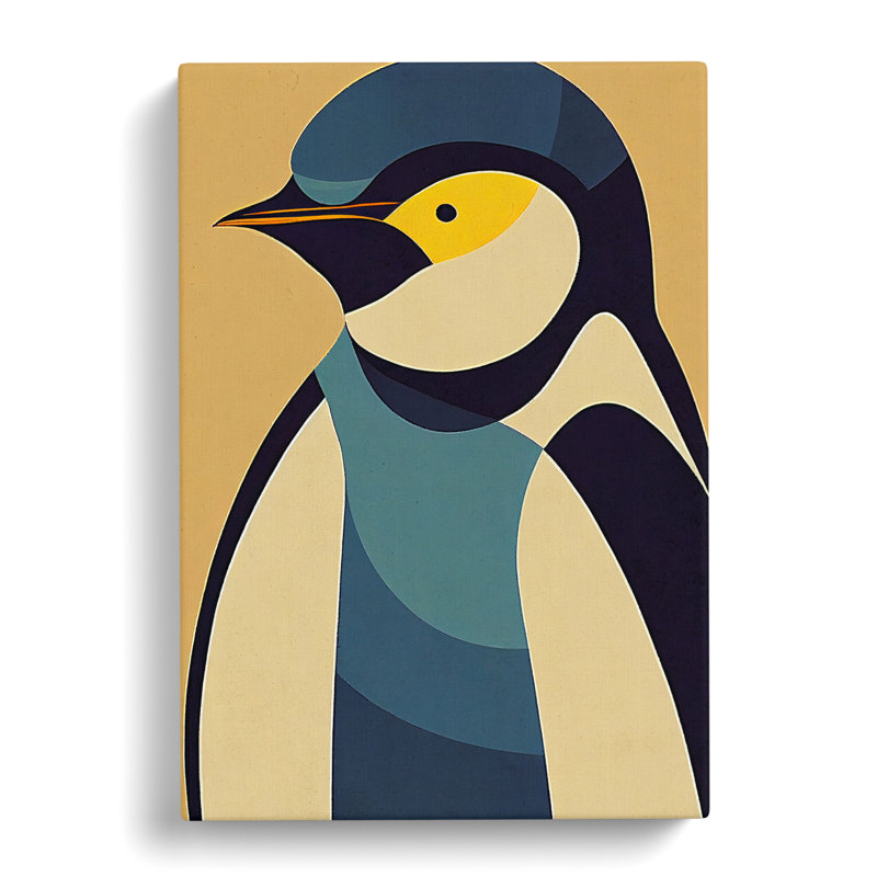 Penguin In Abstract No.1 - Wrapped Canvas, 50cm H x 35cm W x 3cm D