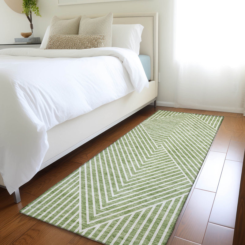 Premium Machine Washable Prisco Aloe Rug, Runner 2'3" x 7'6"