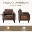 Wide Upholstered Accent Chair Faux Leather Armchair-230165343
