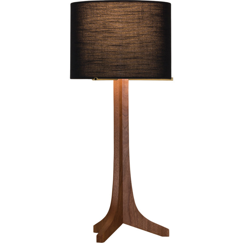 Nauta LED Table Lamp, Dark Stained Walnut, Black Amaretto, Brushed Brass
