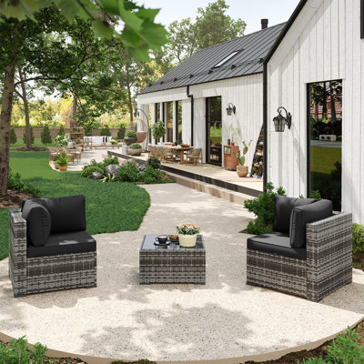 Patio Safo pour 3 personnes avec coussins