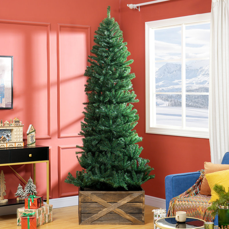 Grand sapin de Noël artificiel non éclairé avec branches réalistes