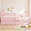 Structure de lit pour enfant pleine grandeur avec 2 tiroirs de rangement sous le lit, lit plateforme en bois avec garde-corps de sécurité, conception à profil bas, système de support à lattes robuste, aucun sommier nécessaire, rose-1225767857-1225767858