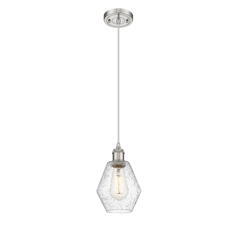 Luminaire suspendu simple à 1 lumière Gabbie, Argent/Gris