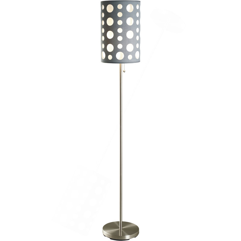 62"H GREY/WHITE RETRO FLOOR LAMP