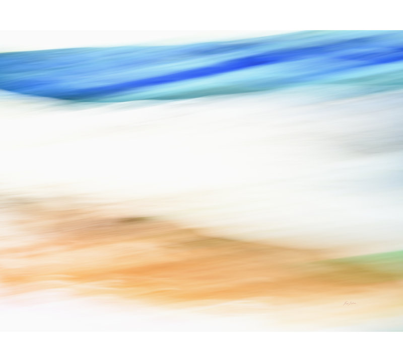 Paysage déplacé 7N2714 par Rica Belna - Peinture, H 24 po x l 32 po, Toile encadrée noire, H 25 po x l 33 po