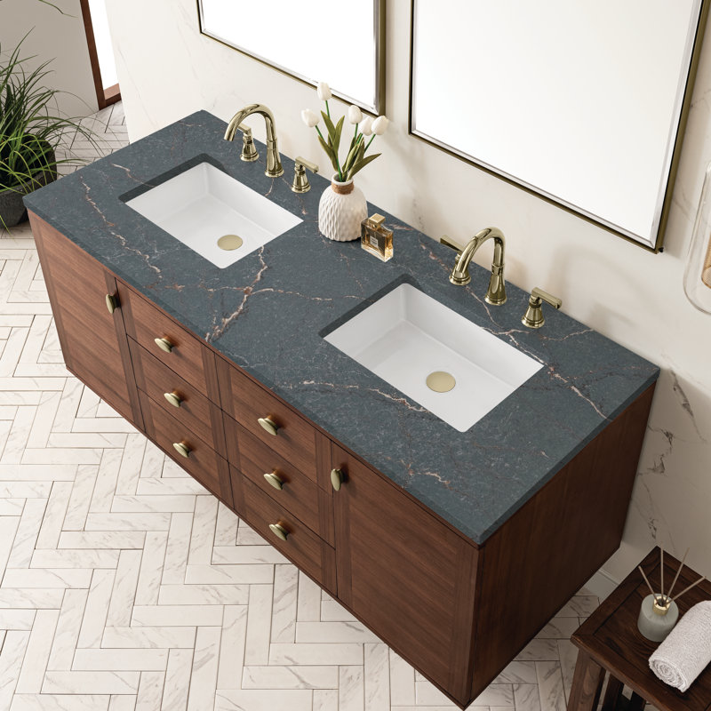Amberly 60'' W Double Vanity, Parisien Bleu