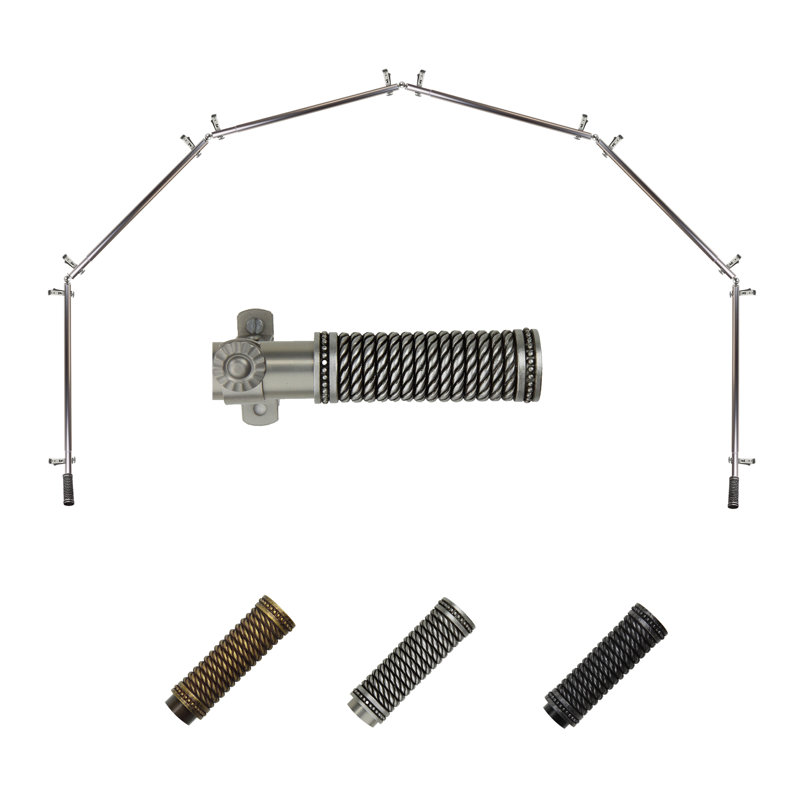 Tringle à rideaux simple réglable 28 "à 48" 0,81 "à baie vitrée, Nickel satiné, 18 po - 28 po (chaque côté)