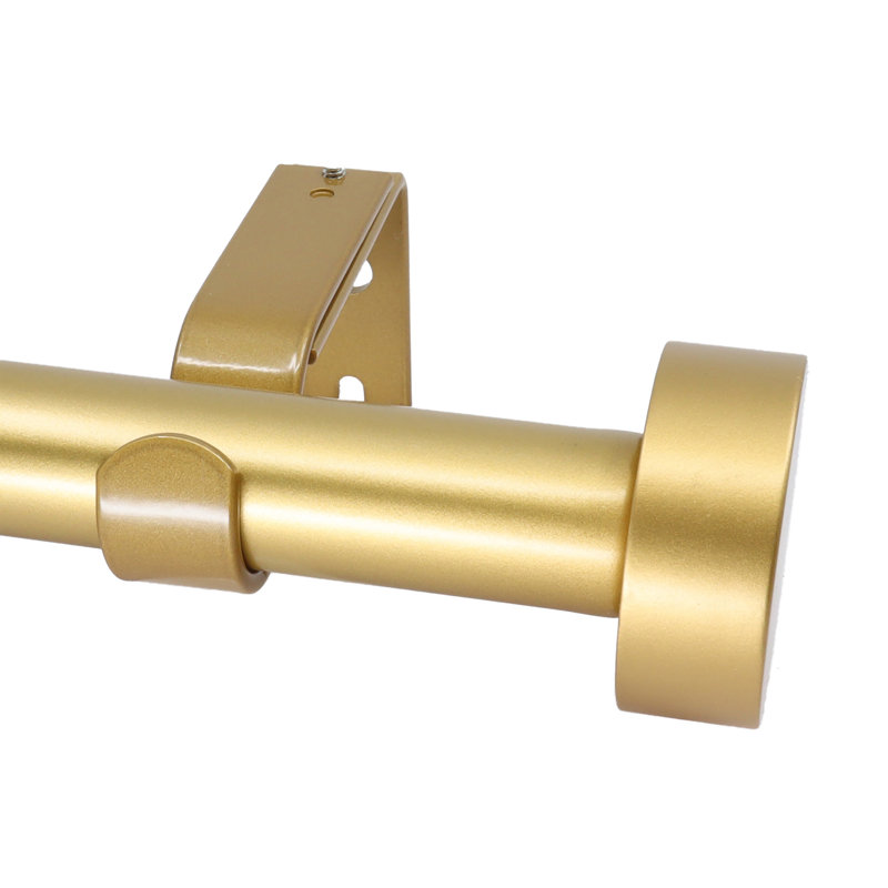 Royal Gold Metal Curtain Rod with Vico End Cap Finial, 48"-84"