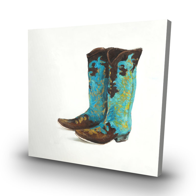 cowboy boots - 32"x32" art on canvas