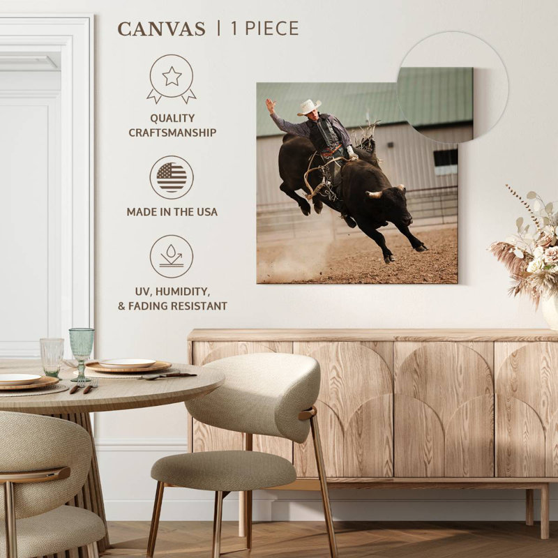 Rodeo taureau Brampt Cowboy, H 30 po x l 30 po