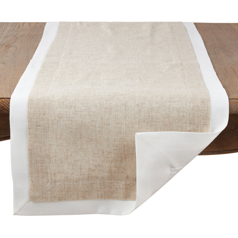 Pennock Thick Border Table Runner, Natural, 18" x 72"