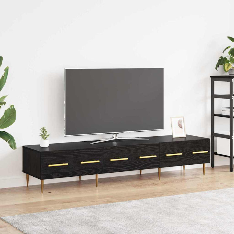 Unfinished TV Stand for TVs up to 70", Black Oak