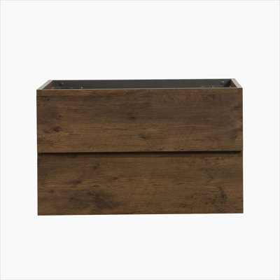 Wall Mount Cabinet WITHOUT Basin,Walnut Color,With Two Drawers