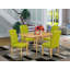 L'ensemble de salle à manger 5 pièces comprend une table de salle à manger rectangulaire avec Dropleaf et 4 chaises Parson en similicuir vert automne, chêne-106914205-106914199