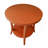Contemporary Round Shelf End Table, Orange