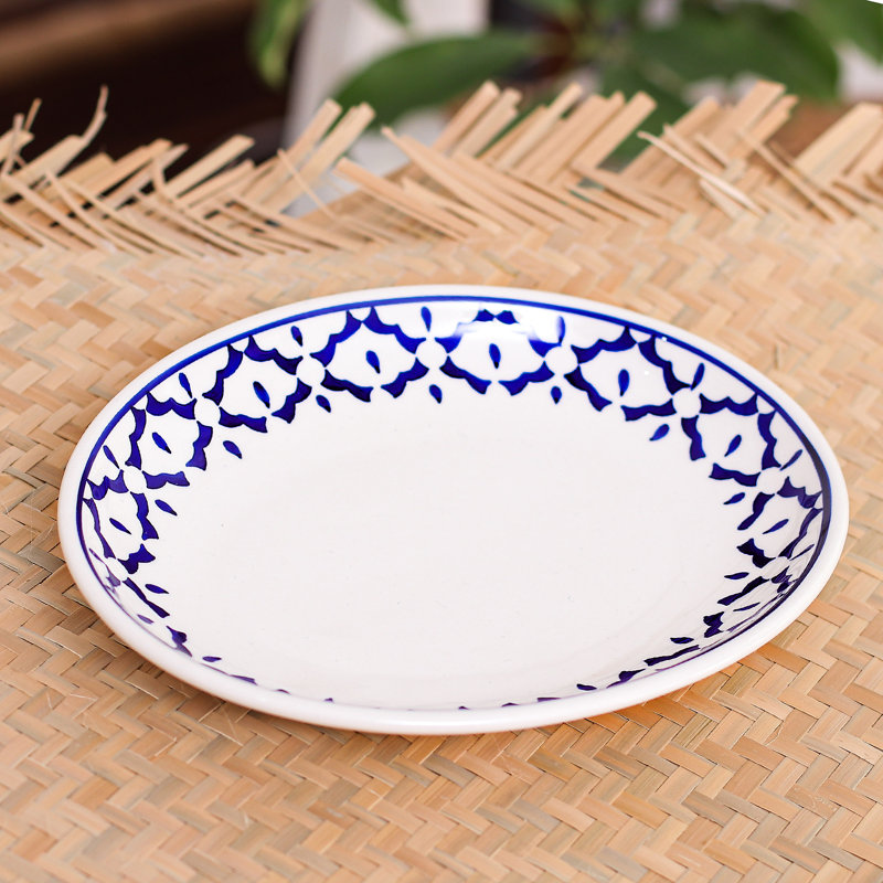 Winston Porter Handmade Blue Pineapple Ceramic Plate