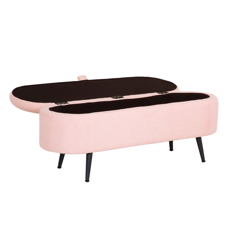 Repose-pieds Azzay Teddy, Mélange de polyester rose