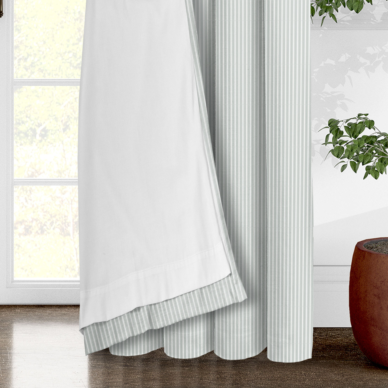 Reggie Room Darkening Curtain Panel, 50" W x 108" L, Sage