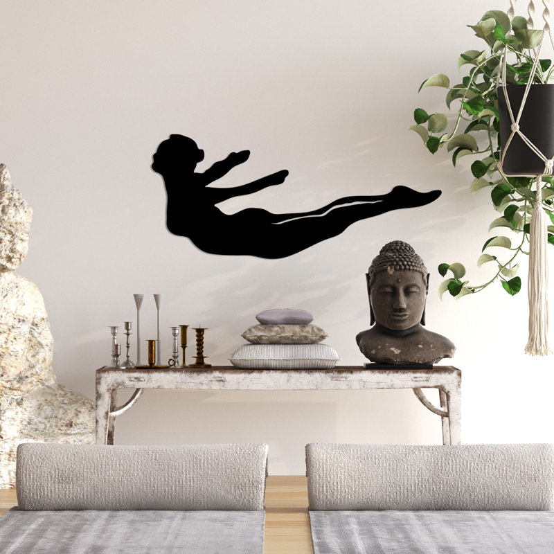 Stylish Decorative Metal Wall Accessory, Black, 23.6 x 10.2 inches | 100% Metal, Thickness: 0.06 inches | Modern Design for Home Décor, Perfect for Living Room, Office, or Entryway - Durable & Eye-Catching