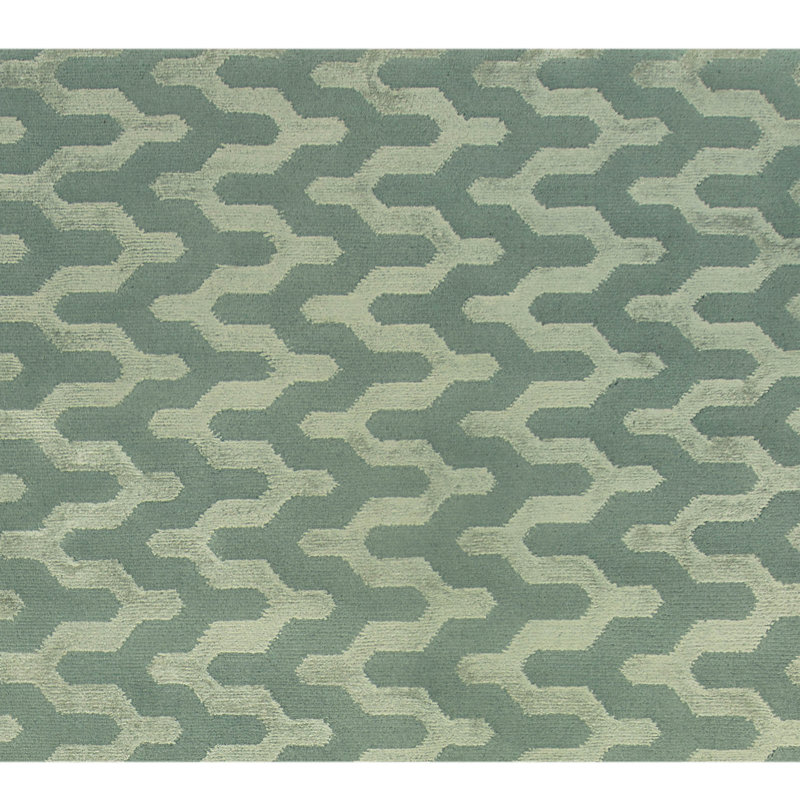 Hand Knotted Area Rug in Sea Glass, Rectangle 6' x 9'