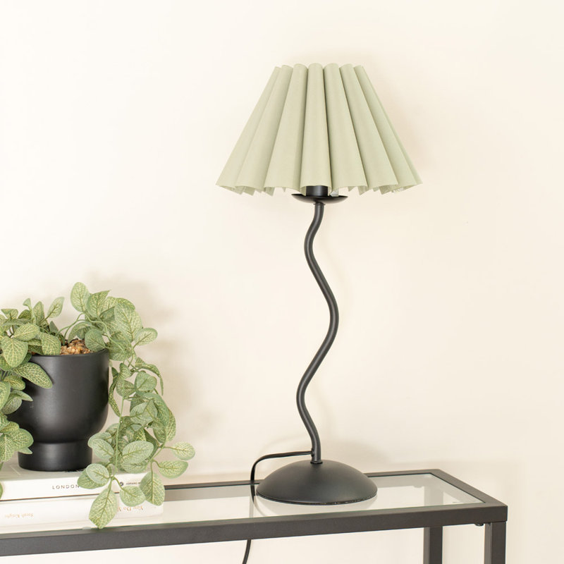 Rushon Metal Table Lamp, Green, Yes