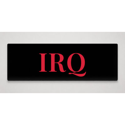 Drapeau mondial de l'Irak, monogramme diamant de luxe — Blanc, noir, rouge — Toile panoramique