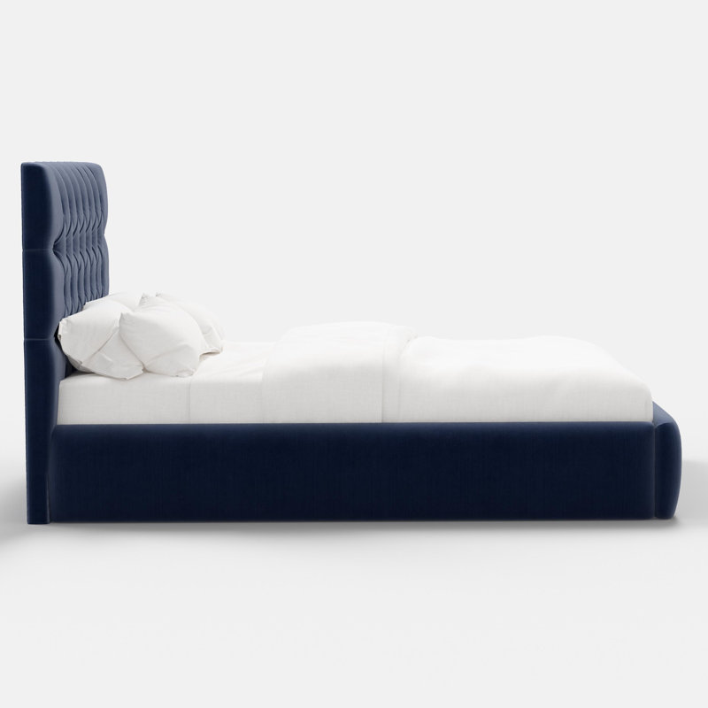 Perigold Upholstered Bed, Twin, Navy
