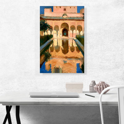Hall Of The Ambassadors Alhambra Granada 1909 by Joaquin Sorolla Y Bastida - Wrapped Canvas Painting