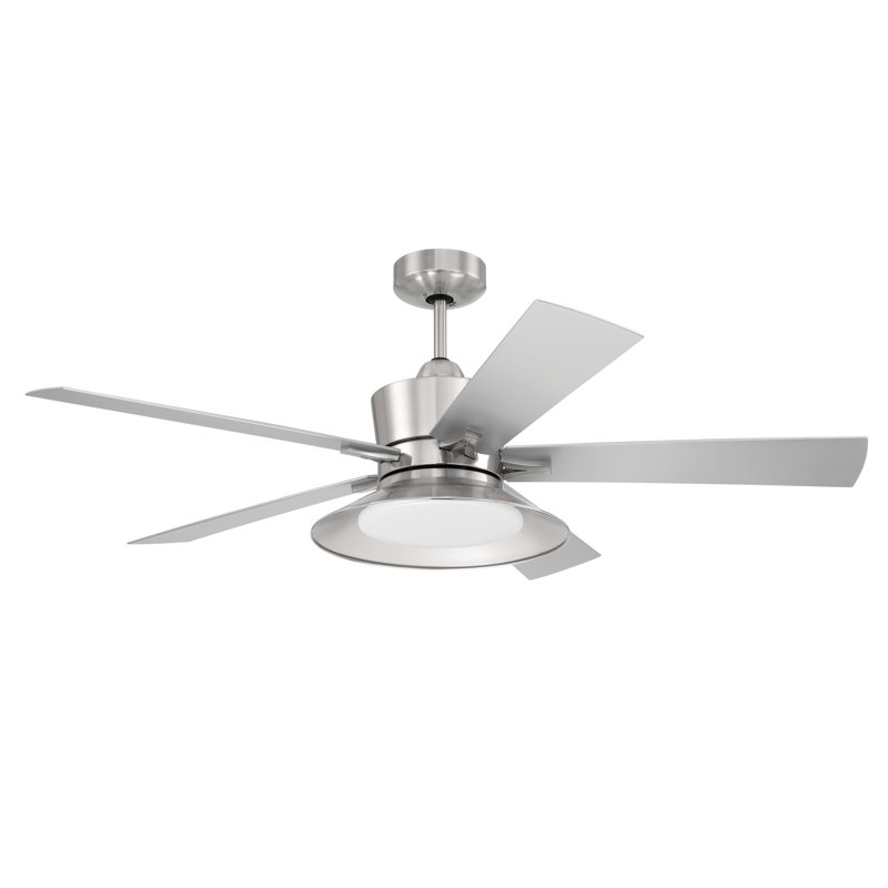 52" Topper Ceiling Fan w/Optional LED Light, Remote Control Included, Smart WiFi Enabled, Brushed Nickel