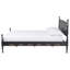 Lit plateforme à baldaquin avec poteaux tournés et tête de lit à panneau pour chambre à coucher, noir, grand