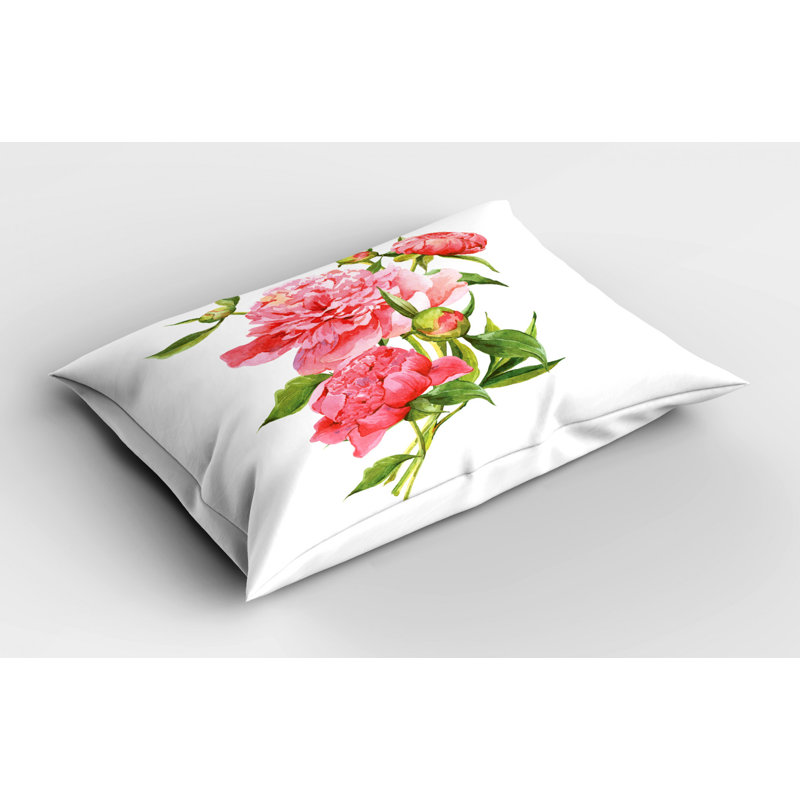 Green/Pink Polyester Microfiber Piece Sham, Twin