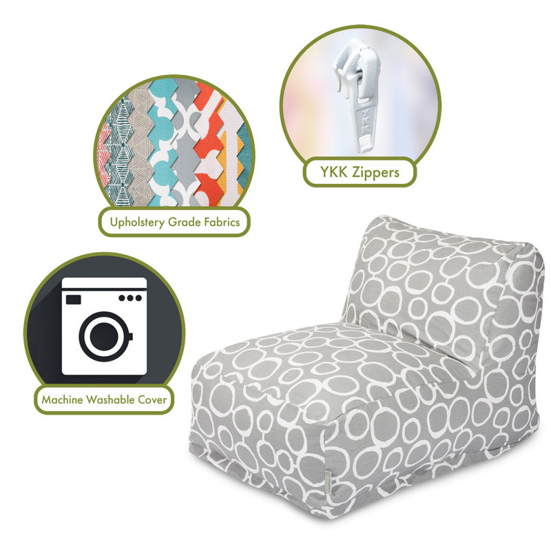 Logue Cotton Bean Bag Chair & Lounger, Gray