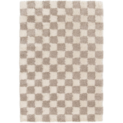 Chequered Shag Area Rug