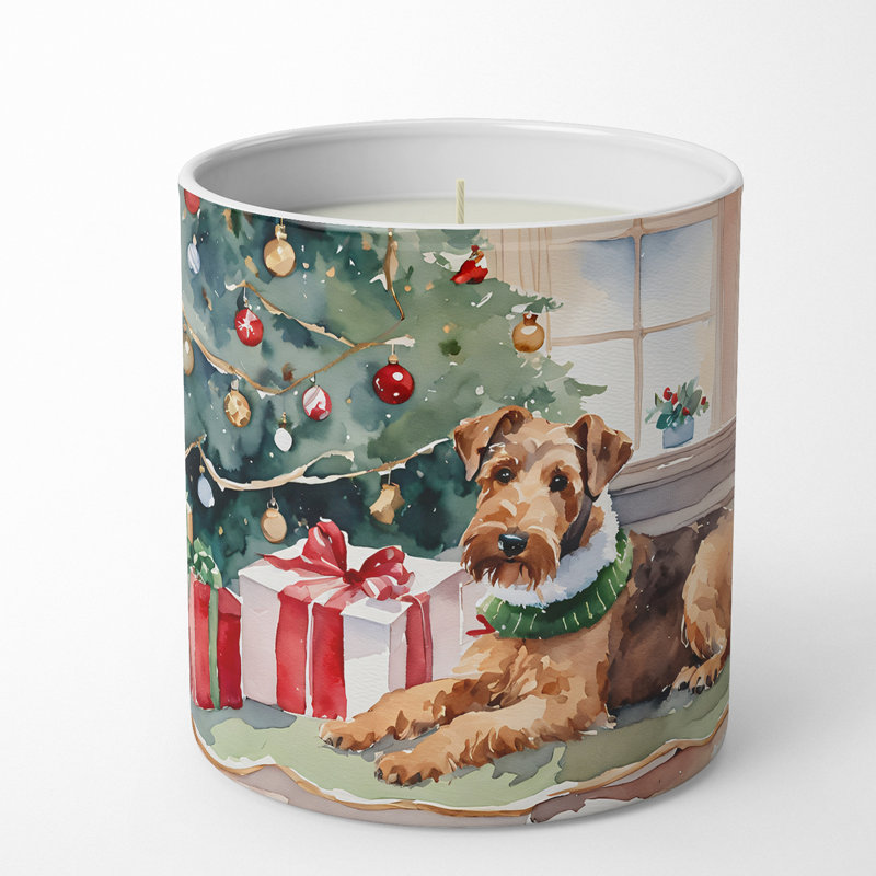Bougie de Noël parfumée avec support en céramique