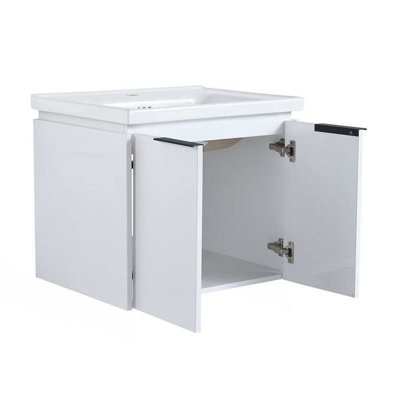 Meuble-lavabo avec lavabo et petites tablettes de rangement