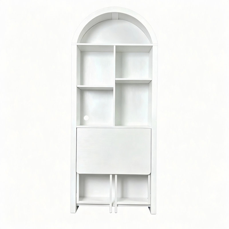 Bureau d'artisanat pliant avec tablettes de rangement, bureau convertible dissimulé en bibliothèque, bureau pliable avec rangement, bureau de disparition pour petits espaces, table de bricolage multifonctionnelle, bureau de coiffeuse