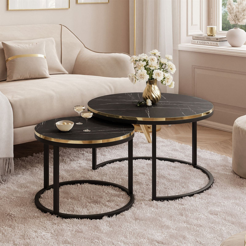 Coffee Table, Grigia Pietra Black, Black