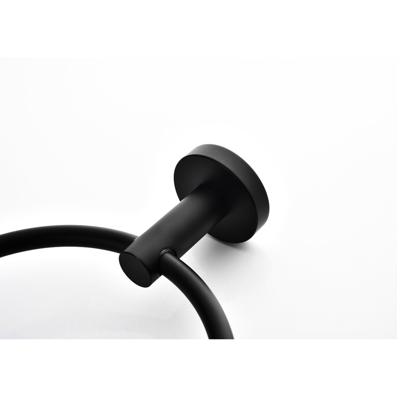Stainless Steel 9 Bathroom Towel Rack. Matte Black Wall Mount, Modern Quality, Scratch-, Easy Install Procedure Rack In Steel. Feature,