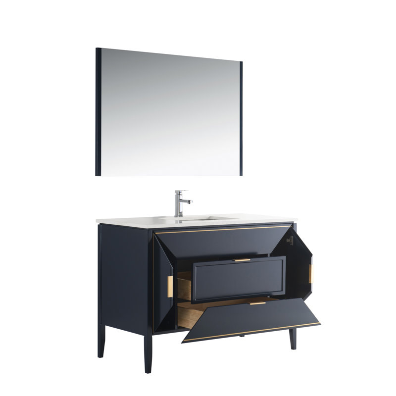 Ensemble de meuble-lavabo simple 48 po, Bleu