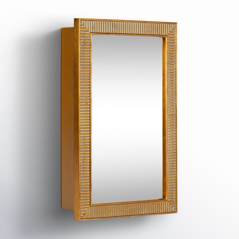 18'' W 28'' H Framed Medicine Cabinet Mirror 3 Adjustable